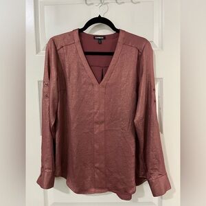 Express Women's Shimmering Rose Gold Blouse Sz M